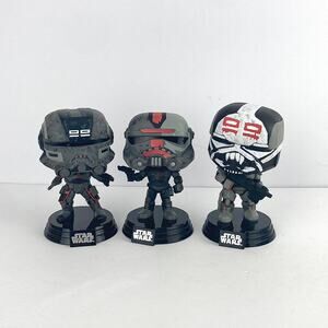 Funko Pop StarWars Bad Batch Lot Includes Hunter 446, Echo 447 and wrecker 443